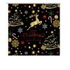 Black Gold Christmas Shower Curtain With Deer And Tree, Elegant Holiday Pattern For A Modern Festive Bathroom Decor