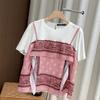 ZANZEA Women Casual Round Neck Print Patchwork Summer Short Sleeve Blouse