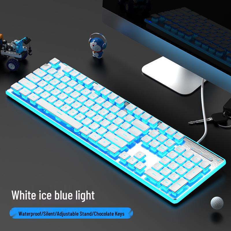 Silver Toughness L1 Wired Silent Keyboard & Waterproof Office Mouse Set