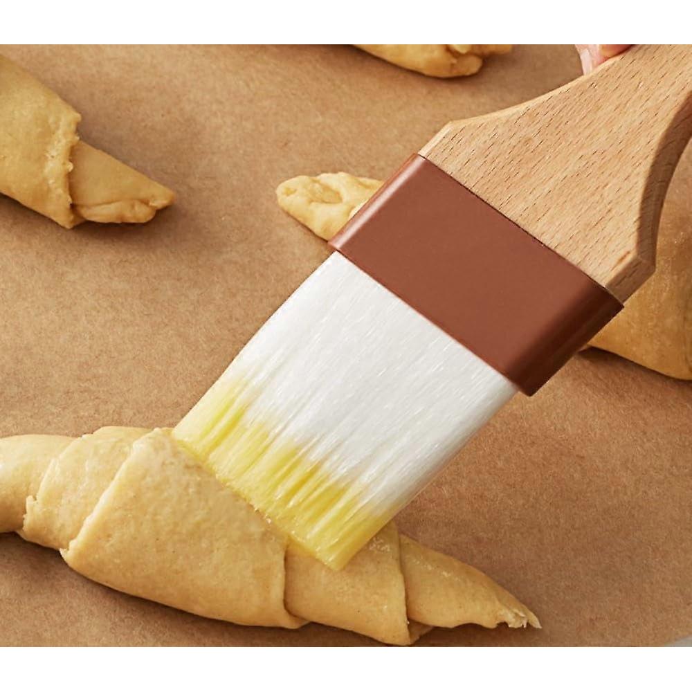 Soro Essentials 2” Flat Pastry Brush with Nylon Bristles, Wooden Handle - Compatible with BBQ, Butter, Oil, Marinade