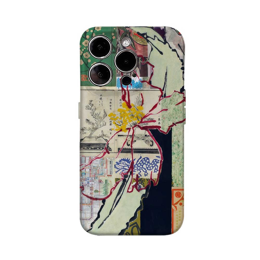 

China-Chic Graffiti Green Rattan Phone Case for IPhone 16 15 14 13 12 11 X XS XR XSMAX 7 8 Pro Max Plus Double-layer Back Cover IPHONEXSMAX