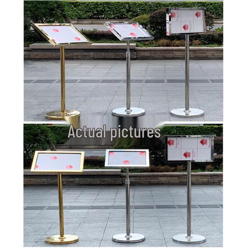 A3 Adjustable Silver Stainless Steel Display Stand
