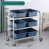 Three-tier Stainless Steel Service Cart: Meal, Food, Beverage, and Dish Collection Trolley for Restaurants and Hotels.