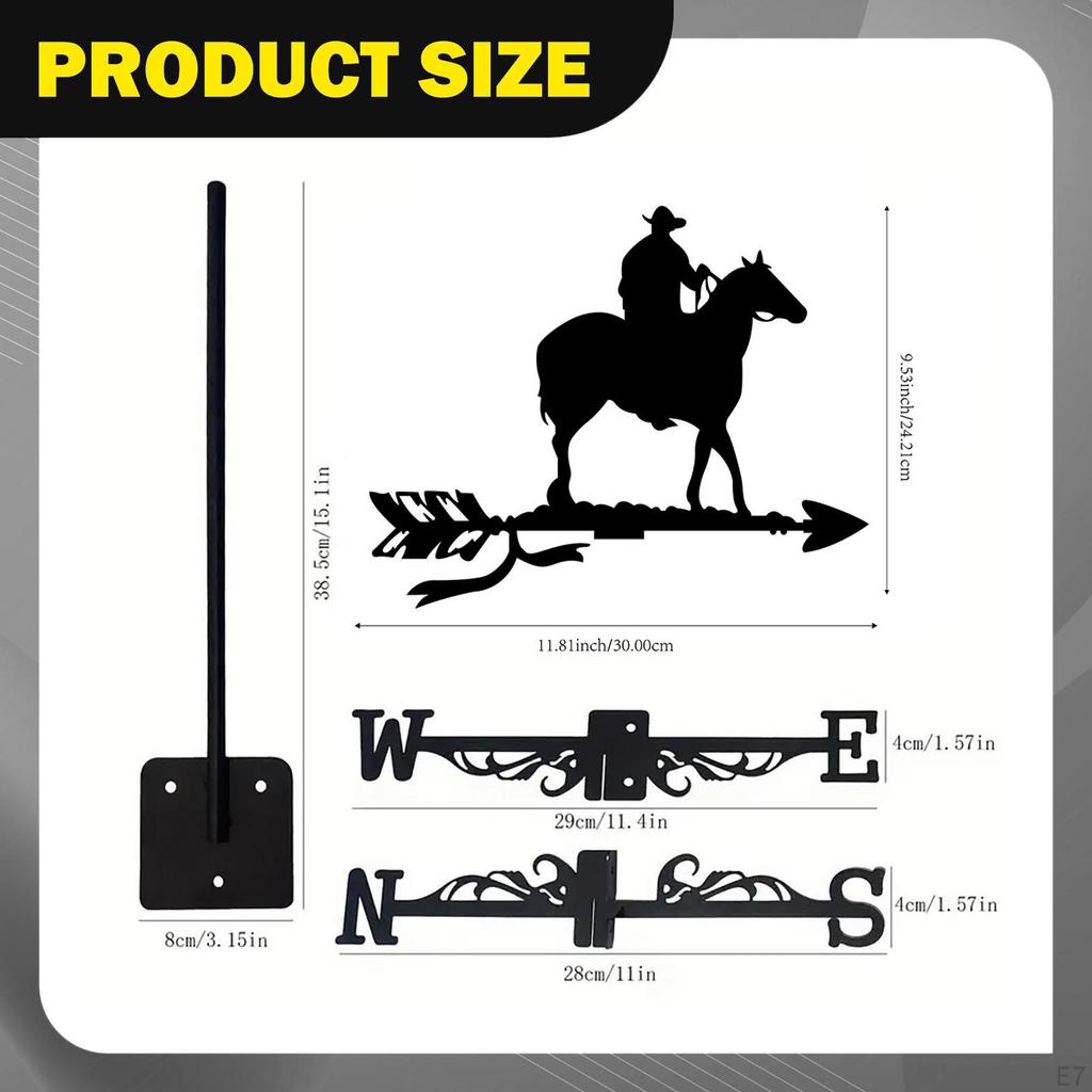 Pferd Wetterfahne Tier Eisen Wetterfahne Dekorative Verzierung, Vain Vein für Garten,