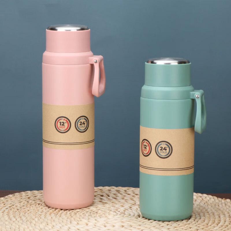 HPMILY 800ml Insulated Stainless Steel Water Bottle with Tea Filter