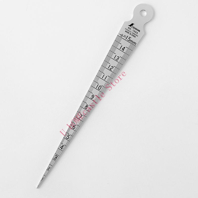 63HF Stainless Steel 0-15mm Taper Gauge Aperture Scale Feeler Gauge Aperture