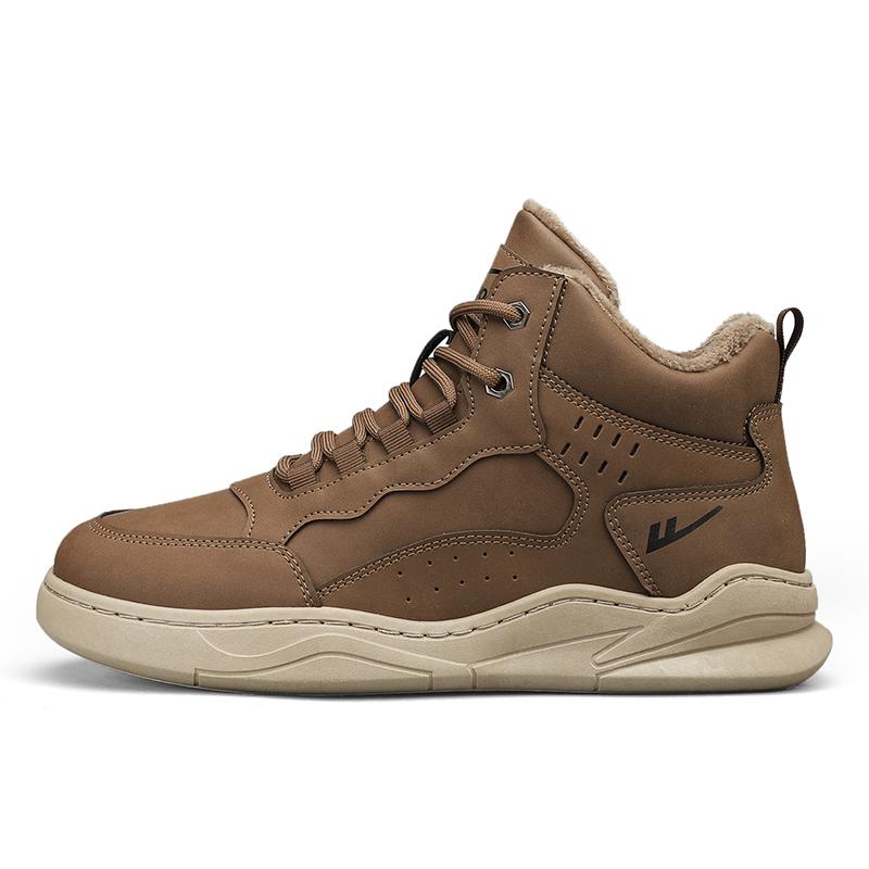 Warrior Casual Sneakers Comfortable Warm Shock Absorption High Durability Lightweight Non-Slip Mid-Top Men sneakers Camel WXP(WZ)-119201M