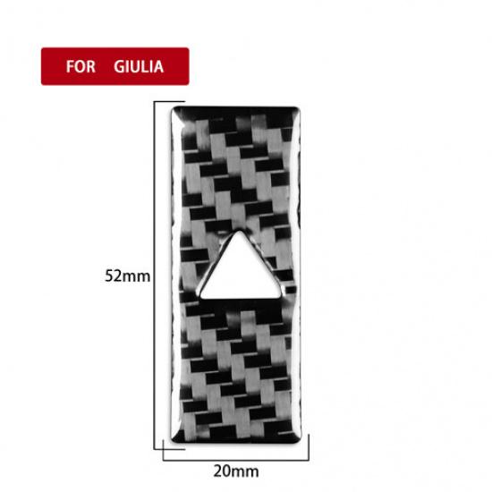 For Alfa Romeo Giulia 2017-24 Carbon Fiber Emergency Light Switch Cover Trim 1pc