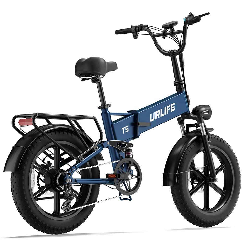 Electric Bicycle Foldable Urlife T5 20" Tire 750W Motor City Electric Bike For Adult 7 Speed Dual Disc Brakes 48V 13AH Max Load 120Kg