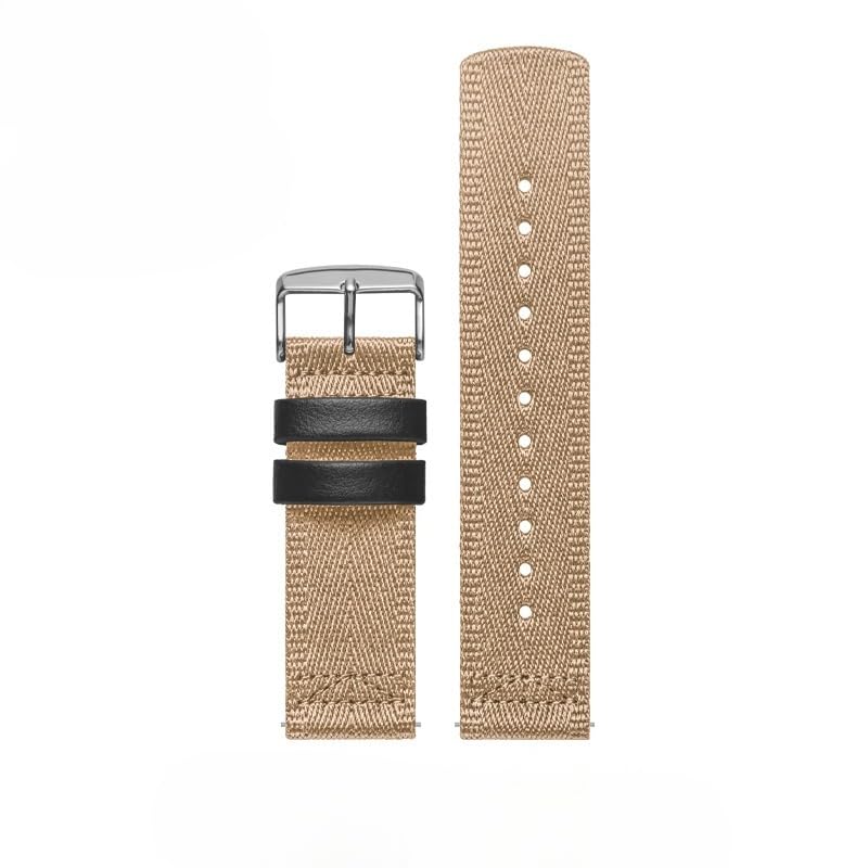 

[syzynicy] Quick-Release Canvas Nylon Watch Strap Compatible with PRG-600YB, PRW-6600, PRG-650 Black, Khaki, Nylon, 24mm Watch Strap (Khaki Silver