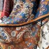 Retro Flower Silk Scarf Autumn and Winter Temperament Elegant Scarf Herringbone Silk Scarf Double-sided Literary Square Scarf Cotton and Linen Square