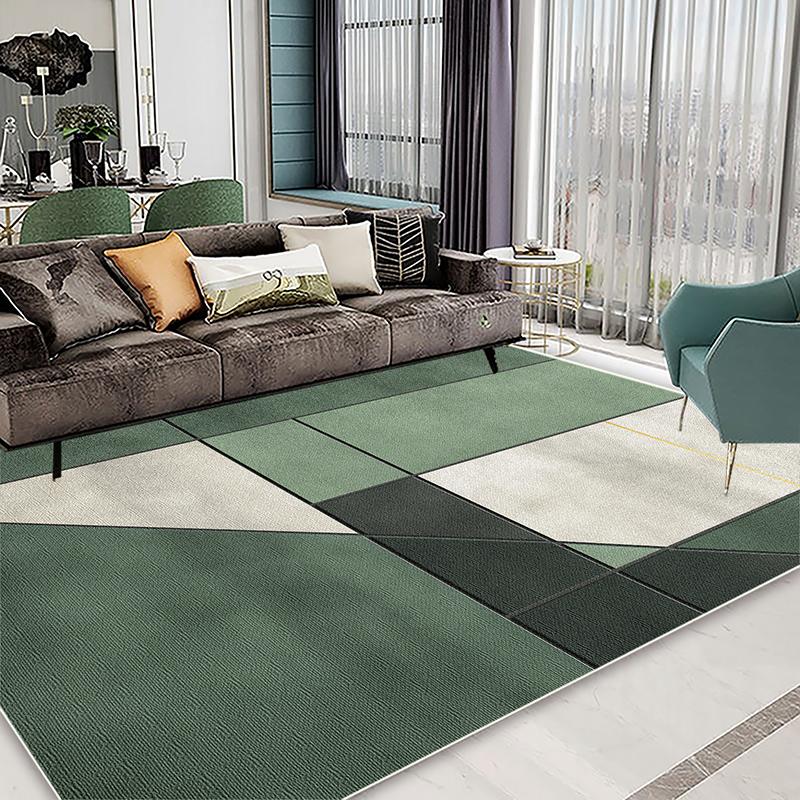 Simple Green Carpets for Living Room Decoration Hong Sofa Area Non-slip Floor Mat Light Luxury Bedroom Cloakroom Rugs Washable