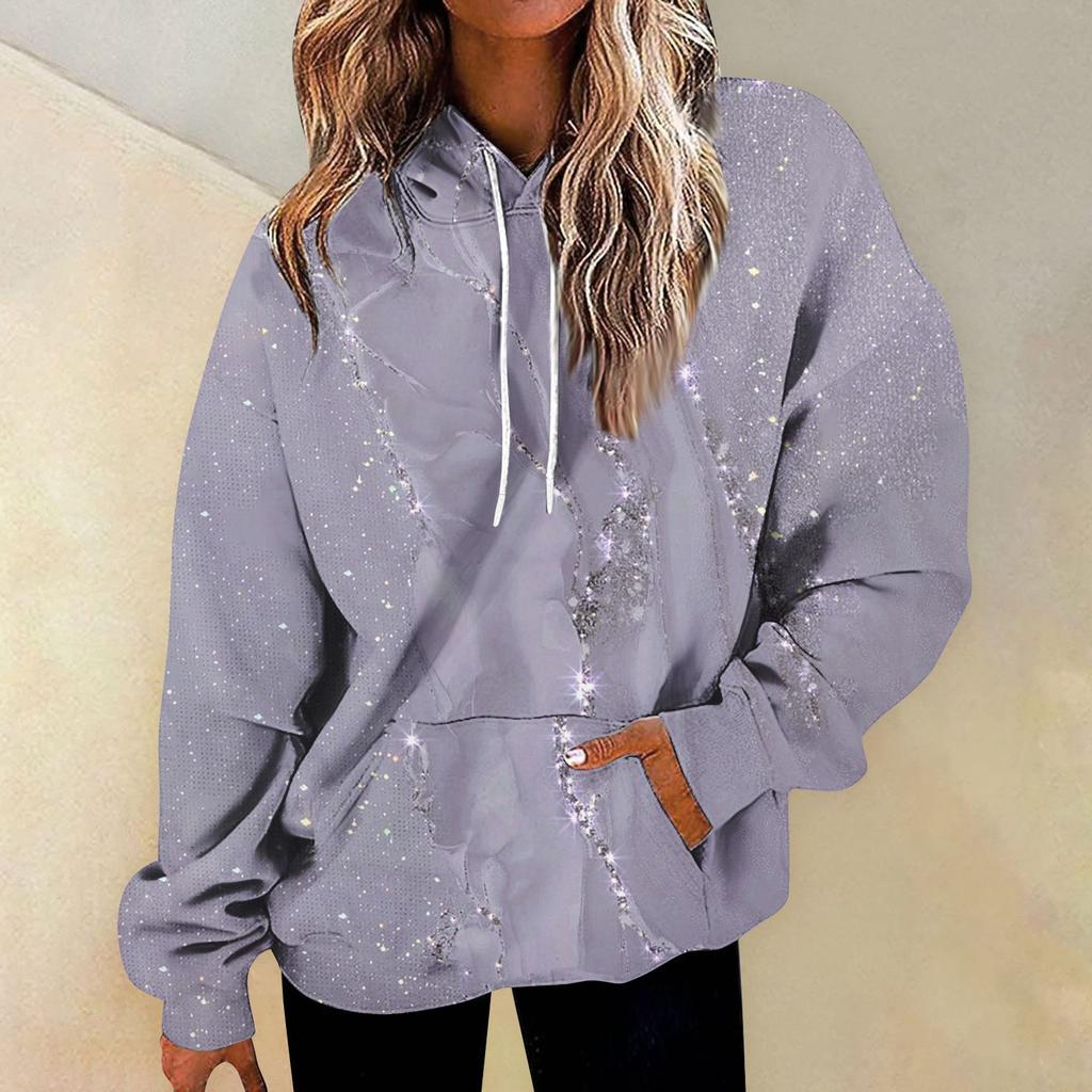 Women's Fashion Daily Versatile Casual Crewneck Sweatshirts Graphic Daily Long Sleeve Gradient Patchwork Printed Top Sweatshirts