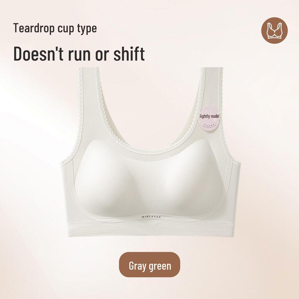 Women's Push-Up Camisole Bra: Seamless, Anti-Sagging, Comfortable Side Support for Spring & Summer.