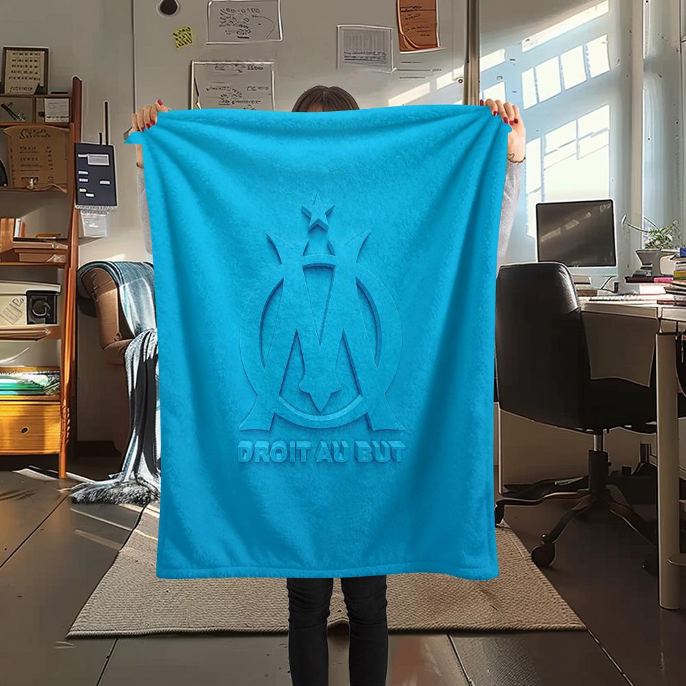Olympique de Marseille Flannel Blanket, High quality Comfortable for All Seasons, Home Decor, Warmth and Comfort