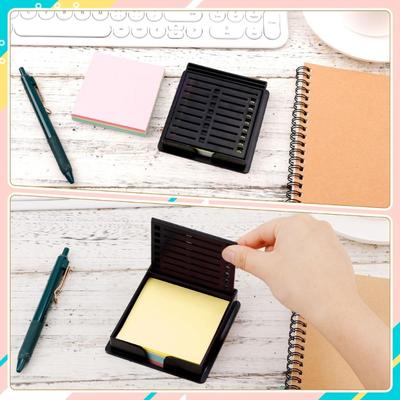 Fashionable Sticky Note Holder Multipurpose Dispenser for Office Desk with Stencil Templates and Organizers Daily Use