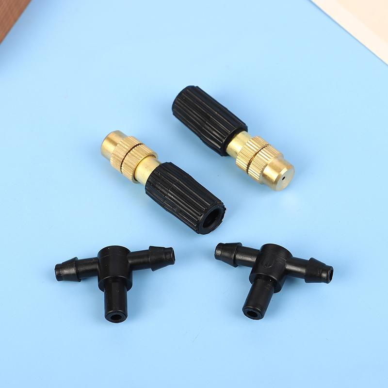 1/5Pcs 4/7 Pvc Outdoor Misting Cooling System Garden Irrigation Watering 1/4'' Brass Atomizer Adjustable Garden Sprinklers