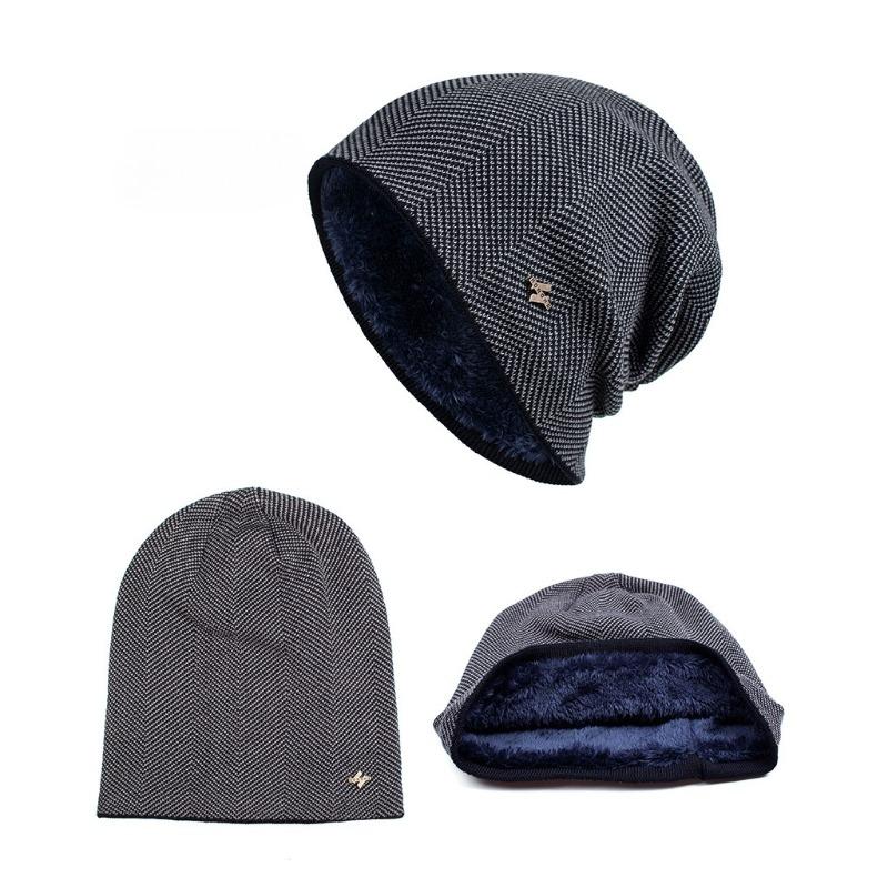 Cappello Caldo Invernale da Uomo Cappelli Casual Lavorati a Maglia per Adulti da Uomo Cappellino Monocolore da Esterno di Marca