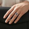 Versatile Use Blue Eye Ring Simple Style Rhinestone-Studded Ring Niche Titanium Steel Ring  Gift