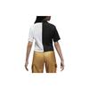 Jordan T-shirt Feminina Manga Curta Colorblock com Zíper até a Metade e Ombro Caído com Logo Bordado Preto Branco DQ4617-010