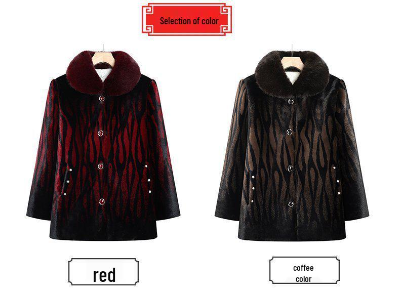 Women's One-Piece Grandma Style Mink Velvet Jacket – Versatile, Stylish, Autumn/Winter Top