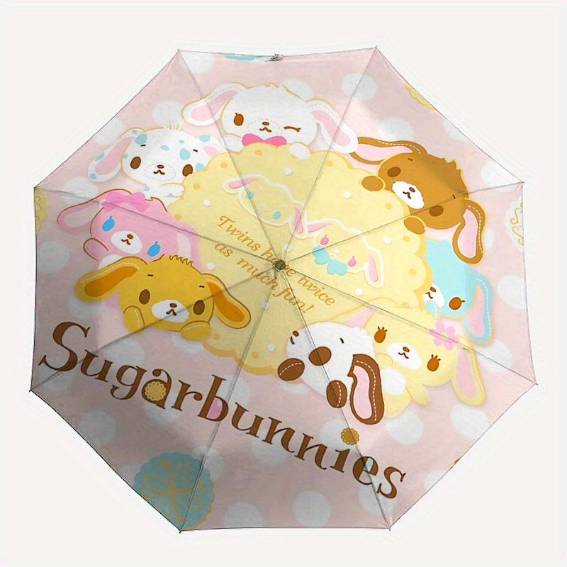 Sugarbunnies, Twins Automatic Open/Close Umbrella-Cute Umbrella with Cute Design, Portable 3-Fold Compact Umbrella for Men & Women, Hallowee