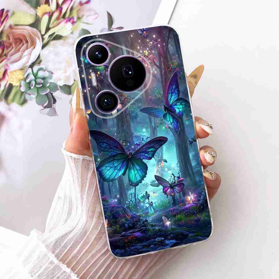 For Huawei Pura 70 Pro HBN-LX9 Case Luxurious Pattern Butterfly TPU Back Cover For Pura 70Pro+ 70 Pro Plus HBN-AL10 Phone Shell