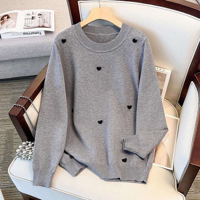 Plus Size Women's Loose Round Neck Pullover Sweater, Bust 150/160 (Size 200/300 Jin)