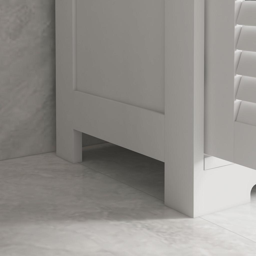 Dreiteilige Badezimmer-Aufbewahrungseinheit, mit Regal, Schubladen & Schrank - Weiß