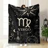 Astrological Virgo Design with Celestial Sun, Moon, and Star Motifs. for All Seasons Blanket Lunch Break Throw Gift