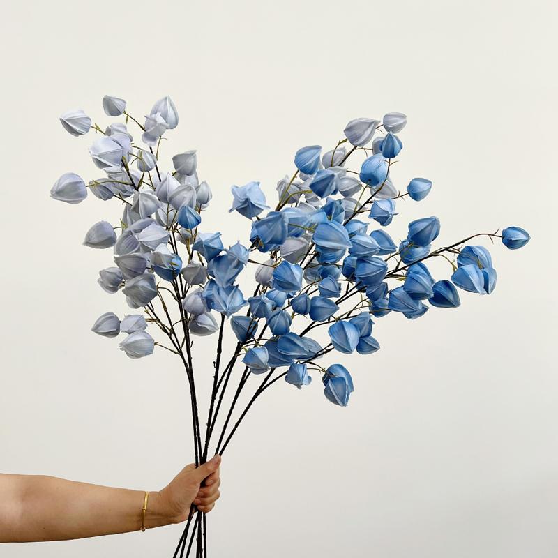 1PC Flower Arrangement Elegant Simulated Leaves Ornaments DIY Artistic Artificial Plant Scenery Lantern Fruit Branches 97CM