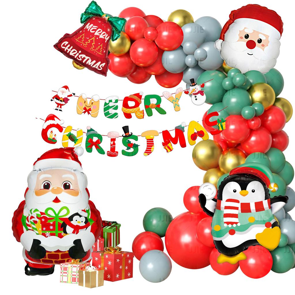 Christmas Balloon Set Christmas Letters Flag Christmas Eve Christmas Arrangement Balloon Ornaments