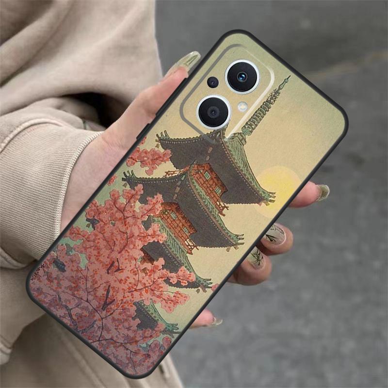 Japanese Style Art Japan Case For OPPO Reno 14F 13F 12F 11F 10 12 13 14 Pro 7 8 Lite OPPO Find X5 X6 X8 X9 Pro Cover