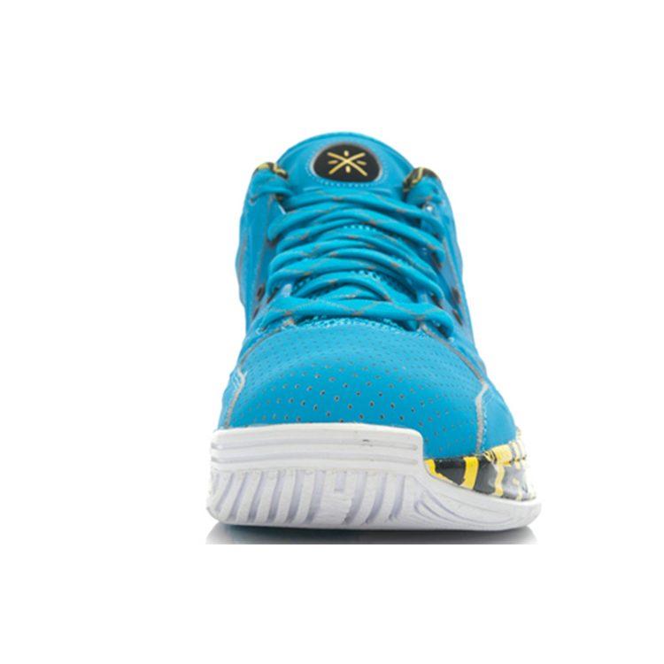 Li Ning WOW 2 Cushioning Breathable Abrasion Resistant Mid Top Basketball Shoes Men's Black Yellow Blue ABAJ003-13