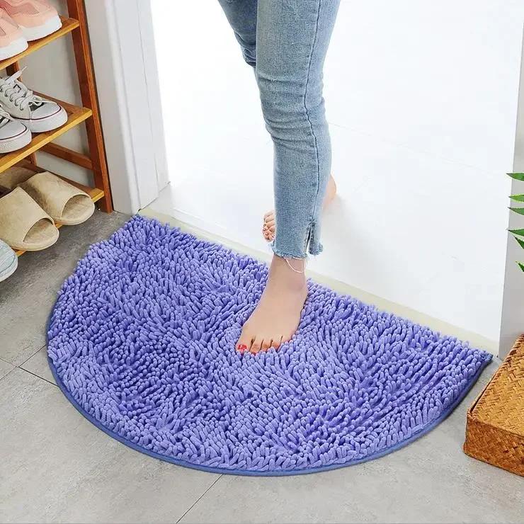 

Soft Semi Circle Slip-resistant Floor Door Mat Rug, 40X60cm, Bathing Room Dirt Barrier Cushion Mat 40X60CM лиловый