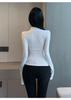 Women’s Deep V Slim Fit Long Sleeve Top - Sexy Brushed Base Layer T-shirt
