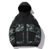 Men S Hooded Camouflage Stitching Casual Sports Plus Size Jacket Outerwear