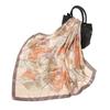 Square Silk Scarves Women Hijab Shawl Leaves Print Kerchief Femme Head Scarf Foulard Bandana Beach Pareo Imitation Silk 90*90Cm