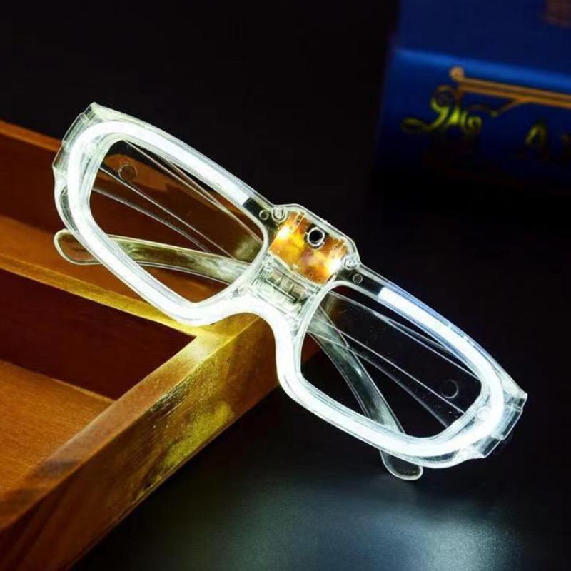 Festival Celebration Style Rectangle Luminous Glasses Women Men Eyeglasses Sqare Shades Light Glasses for Party Female Eyewear