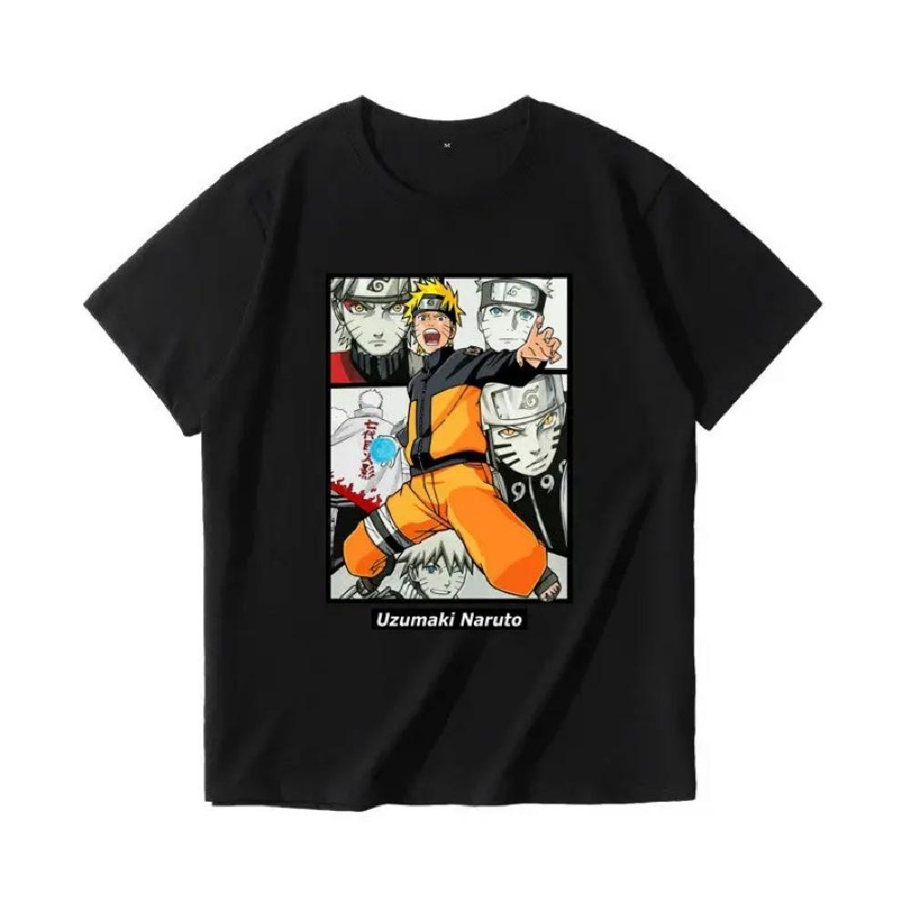 

2025 Новый набор аниме-футболок Наруто Топы с коротким рукавом с принтом Узумаки Наруто и дизайном Деревни Скрытого Листа Повседневная уличная одежда XXXXXL