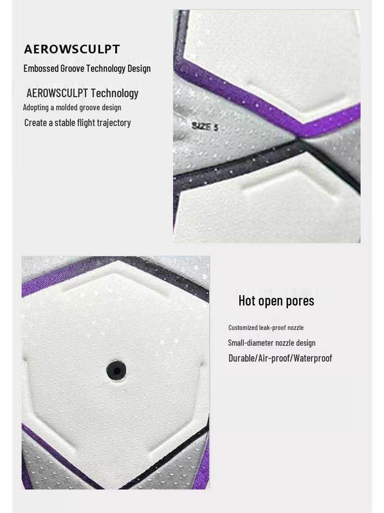 Premium Champions League Seamless Heat-bonded PU Football - Star Size 5 for Adult Competition