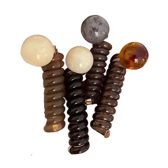 4Pcs Women Hair Ropes Non-Damaging Spiral Hairbands Reusable Non-Slip Ponytail Holders Hair Accessories
