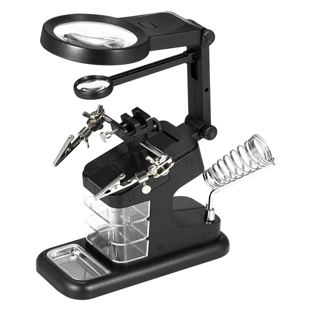 10 LED Light Phone Repair Tool 3X/4.5X/25X Lens Magnifying Glass LED Magnifier  Manual Welding
