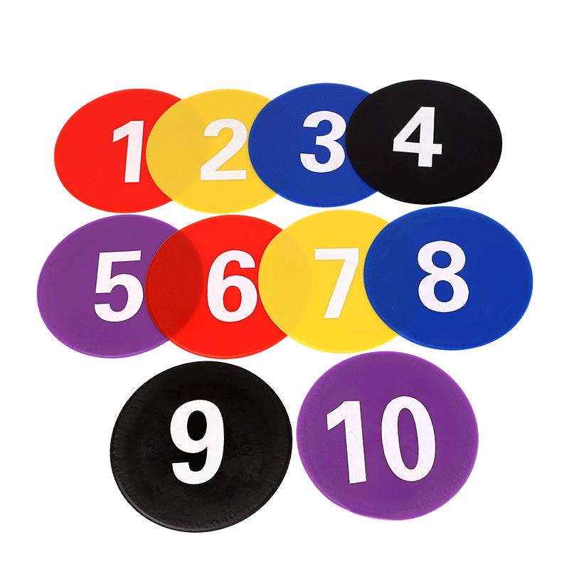 

Набор тренировочных маркеров с номерами 1-10: Конусы и диски для футбольных и баскетбольных тренировок Diameter 23cm