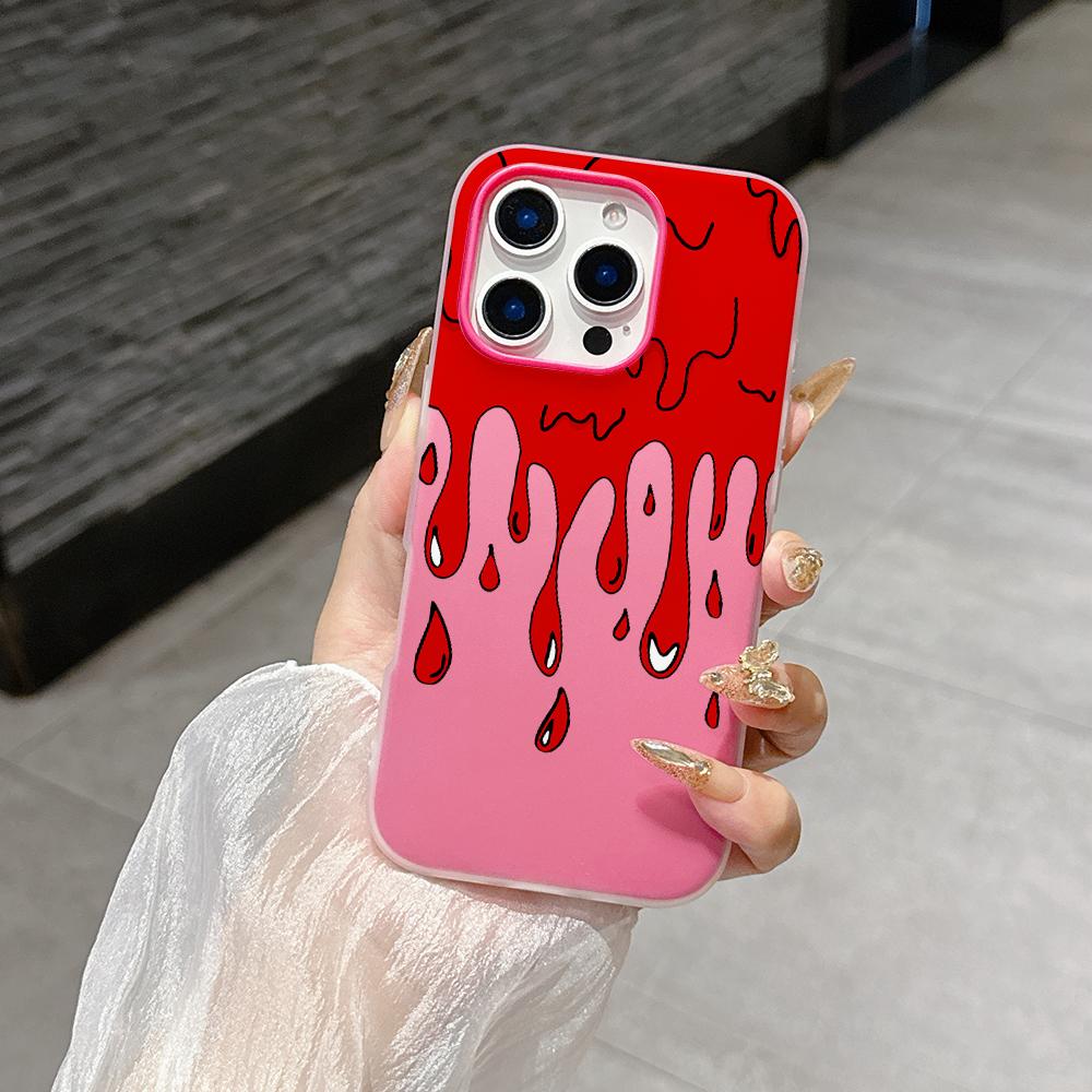 Melted Ice Cream Candy Color Shockproof Matte Candy Color 2 in 1 Phone Case for iPhone 17 Air 16 15 14 13 Plus 12 Pro X XR Max