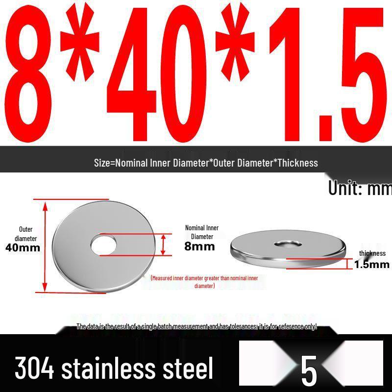 Thickened 304 Stainless Steel Flat Washer Spacer (M2-M36)