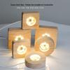 LED Night Light with Wooden Base and Crystal Ball Atmosphere, USB-Powered
