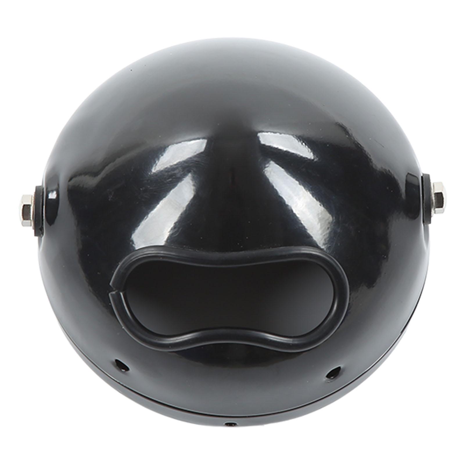 5.3in Motorcycle LED Headlight Housing Matte Black Universal Retro Headlamp Bucket Mount for Modification