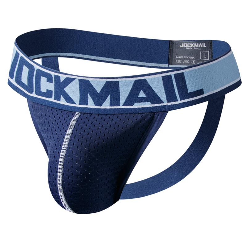 Jockstraps JOCKMAIL Fashion Low Waist Men's Thong Underwear Mesh Breathable Sexy Jockstraps Halo Sports Daily Casual Man G-string Underpnats