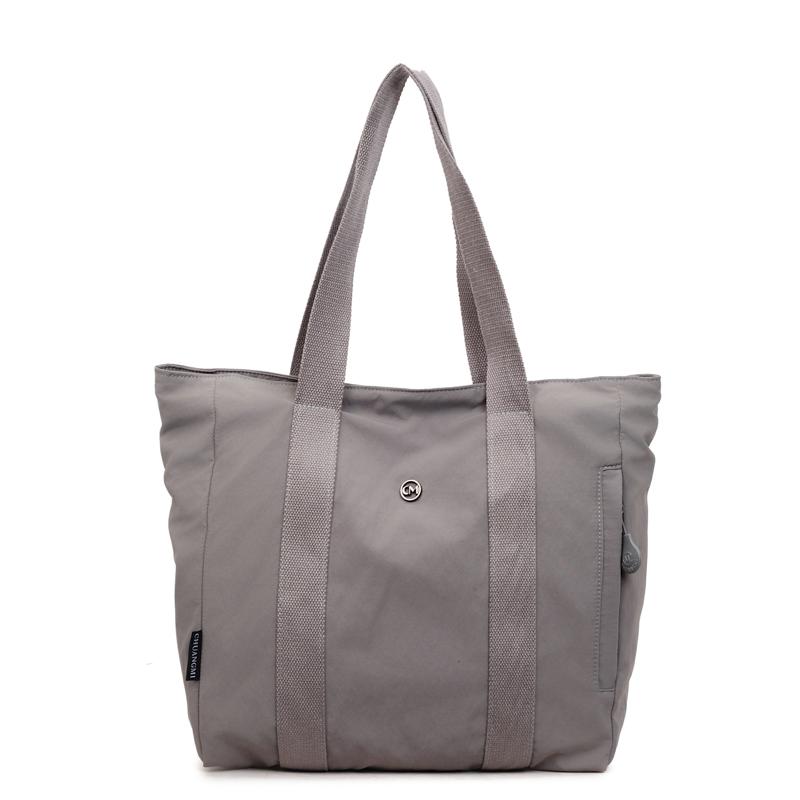 

Сумка большой вместимости Женская легкая сумка-тоут Студенческая сумка для занятий Ручная сумка на плечо серый